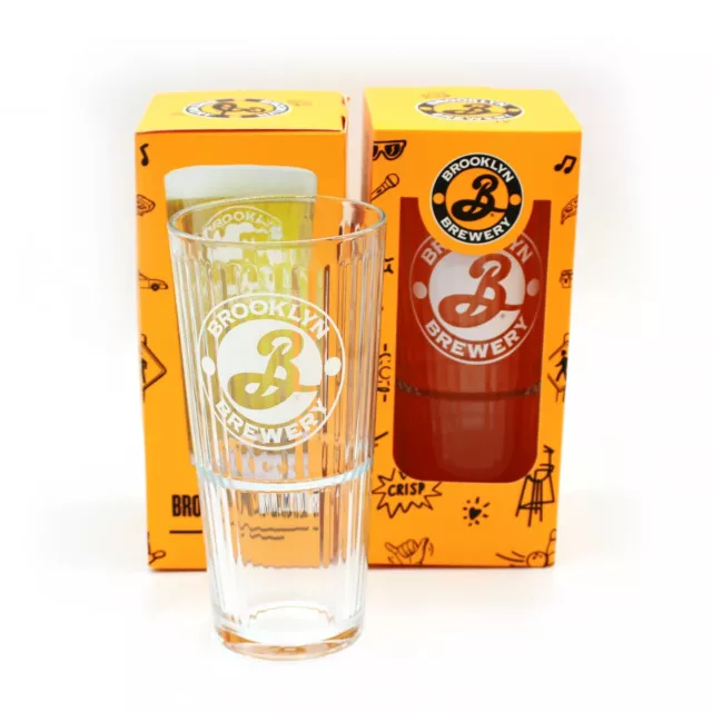 Brooklyn Pilsner Pint Glass (Set of 2) - One Pint 20oz Collectable Gift Pub Bar