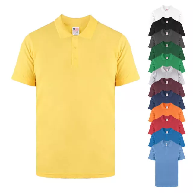 Polo de Hombre Camisetas Manga Corta Liso Casual Verano Piqué Algodón Golf Tops