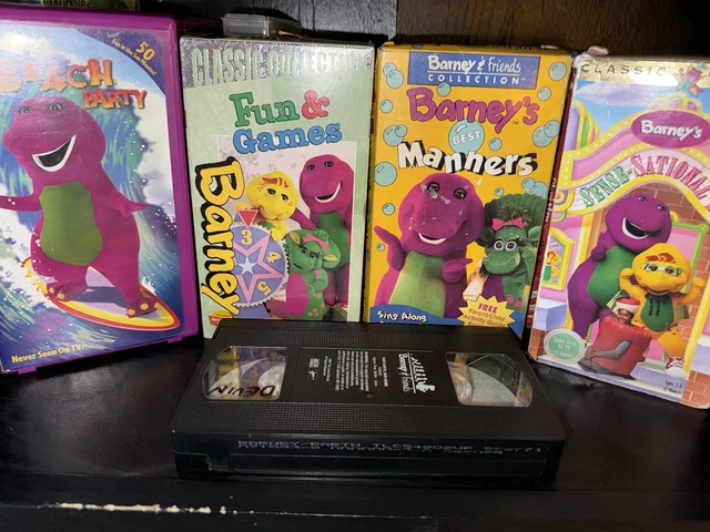 BARNEY VHS LOT (5) Best Manners/Fun&Games/Beach Party/Sensational Day ...