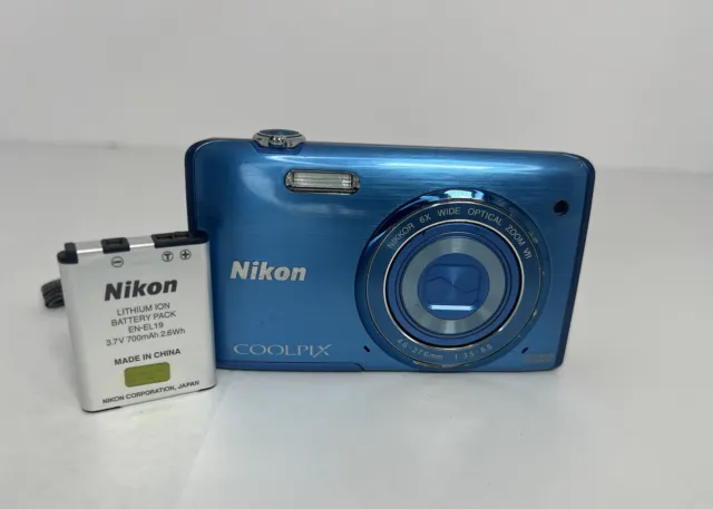 Nikon COOLPIX S5200 16.0MP Digital Camera Blue TESTED! ~ Read Please ~ ✅