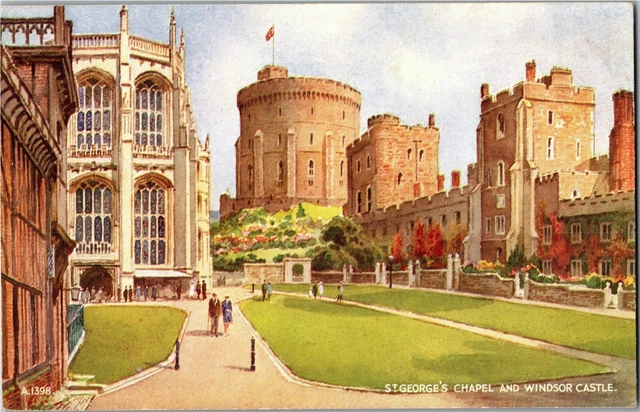 ST. GEORGE'S CHAPEL and Windsor Castle England Vintage Postcard H26 $7. ...
