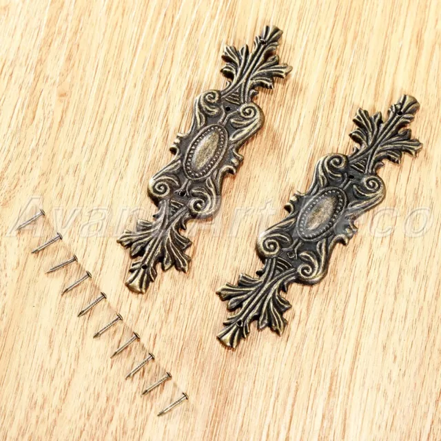 Antique Bronze Decorative Wooden Chests Case Jewelry Box Corner Brackets Hot