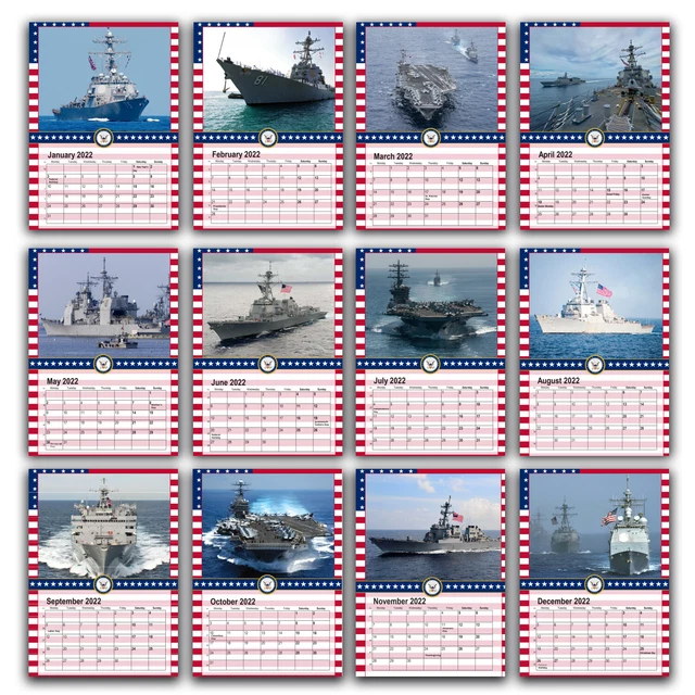 USA NAVY WARSHIPS & Aircraft Carriers calendar 2024/25 personalised