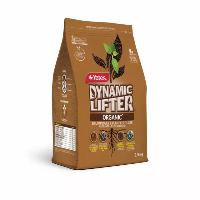 Dynamic Lifter Organic Yates 2.5kg Pellets All Plants All Year Round Fertiliser