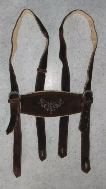 Traditional Costume Leather Suspenders IN Dkl- Braun Z. Men's Approx. up To