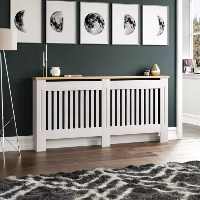 SALE Radiator Cover Extra Large Modern Cabinet Shelf MDF Grill Furniture White