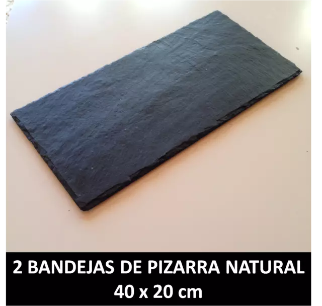 Set Bandeja Pizarra Natural 40x20cm 2u / Juego Platos Pizarra / Plato Sushi