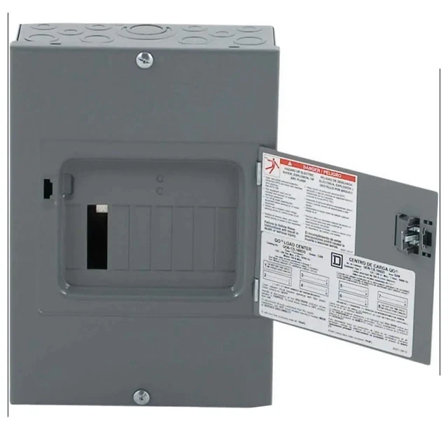 QO 100 Amp 6-Space 12-Circuit Indoor Main Lug Load Center w Surface Mount Cover