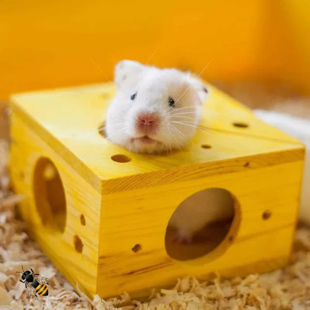 Boredom Breakers Small Animal Hamster Mouse Gerbil Toy Wooden Sleep Play Cheese