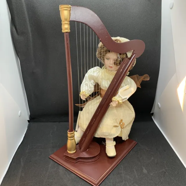 Musical Mallory with Harp Porcelain Doll By Heritage Signature Collection 2