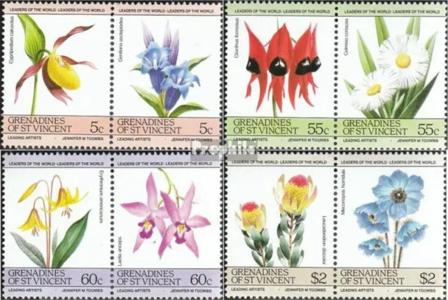 St. Vincent-Grenadinen 381-388 Paare (completa Edizione) postfrisch 1985 Blumen