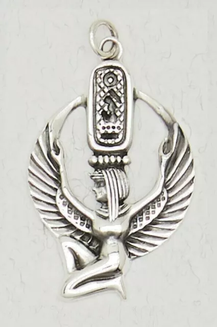 Isis Goddess-.925 Sterling Silver Ancient Egyptian Religion Deity Pendant Jewel