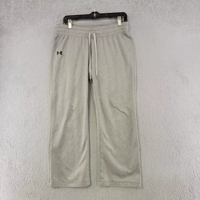 Under Armour Sweatpants Womens M Medium Gray Drawstring Wide Leg Semi Fitted