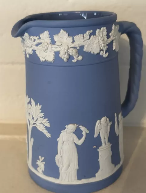 Vintage Wedgwood Blue Jasper Pitcher 1954