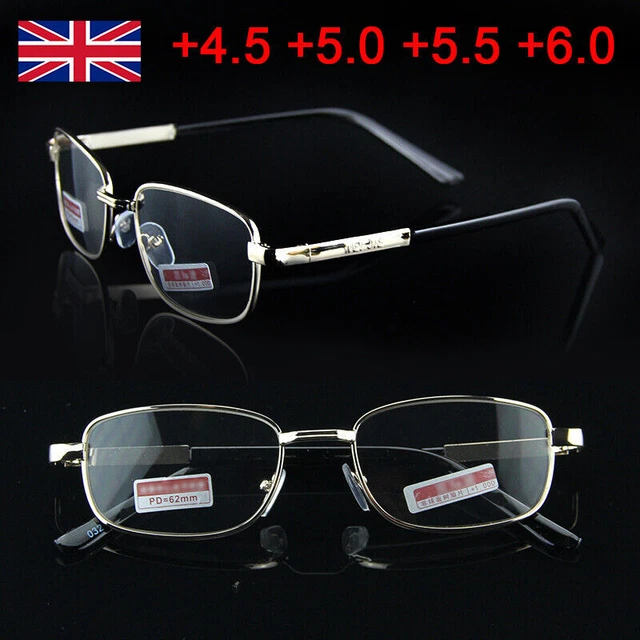 2-Pack Reading Glasses - Strengths +4.5 To +6.0, Black Plastic Frame, Unisex