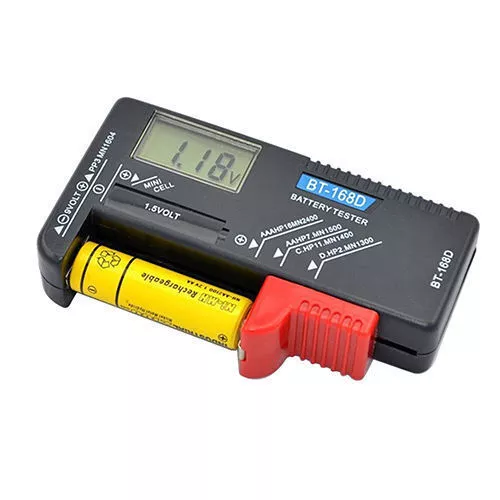 Digital LCD Battery Checker Volt Tester Cell AA AAA C D 9V 1.5V Button Universal