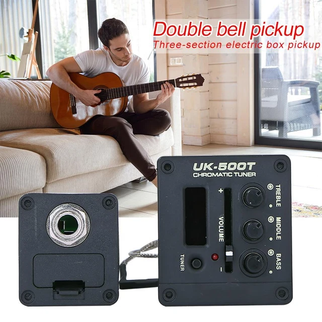 Ukulele Pickup Preamp 3-band EQ Equalizer Tuner System with LCD Display