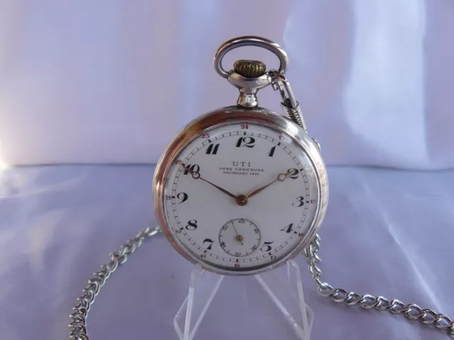 3 - Très jolie montre à gousset datée 1910 avec une chaine. Révisée/fonctionne