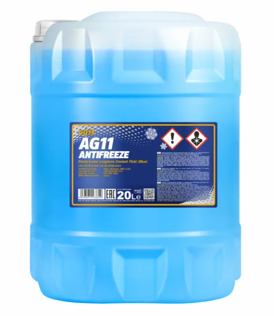 20L Mannol Coolant Antifreeze AG11 Blue Ready To Use Longlife High-Specification