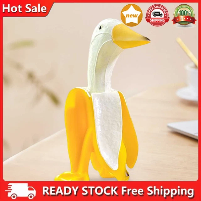 Resin Banana Duck Statue Home Decor Cute Duck Chicken Sculpture for Office Study