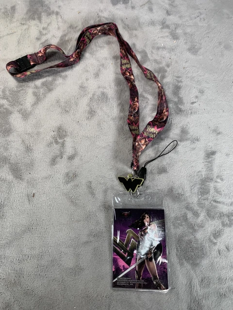 Batman v Superman Wonder Woman Images Lanyard with Rubber Ww Logo Charm