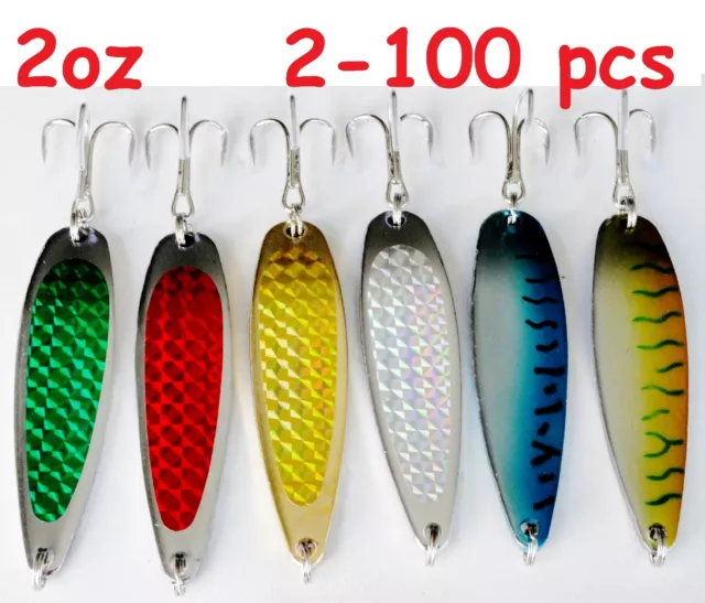 1 to 100 pcs 3oz Casting Crocodile Spoons Gold Holographic Saltwater Fish  Lure