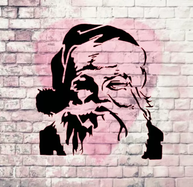 Schablone - Weihnachtsmann Santa Claus - 19x18cm - DIN - Stencil Merry Christmas