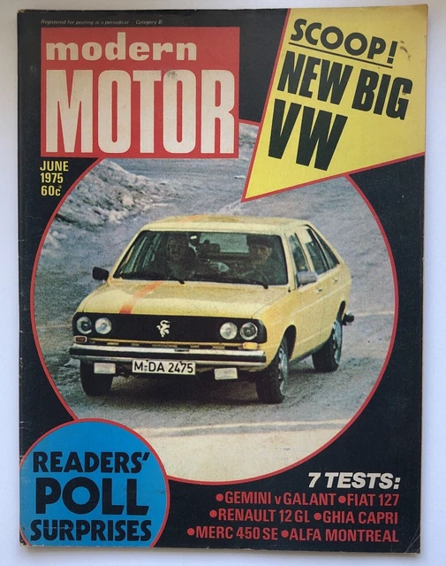 VINTAGE MODERN MOTOR Magazine June 1975 VW Holden Gemini Galant Renault ...