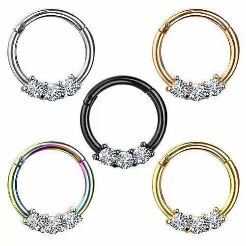 Septum Nez Piercing Anneau Nasal Segment Oreille Charnière Cristal Set Qualité