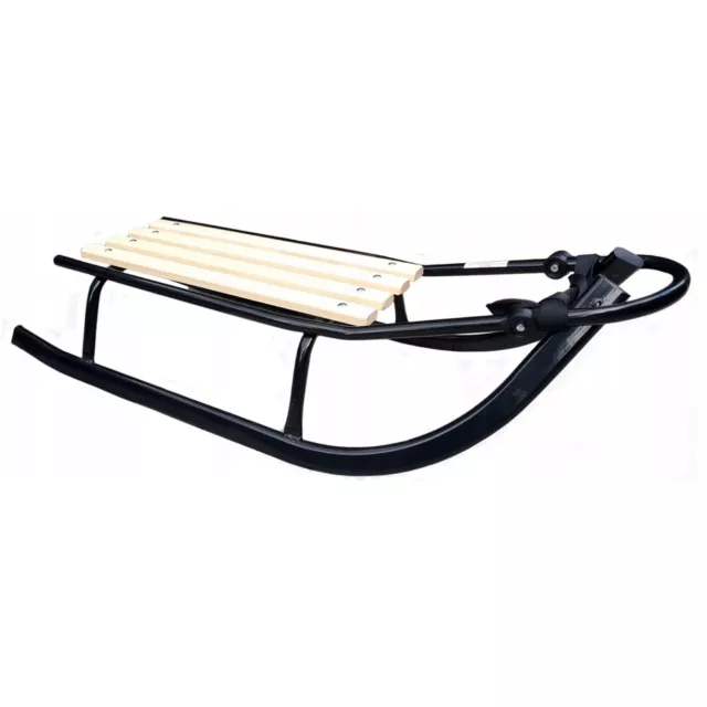 Luge pour Enfants Toboggan Maniable Traditionnel Traîneau de Métal Tirette 6kg