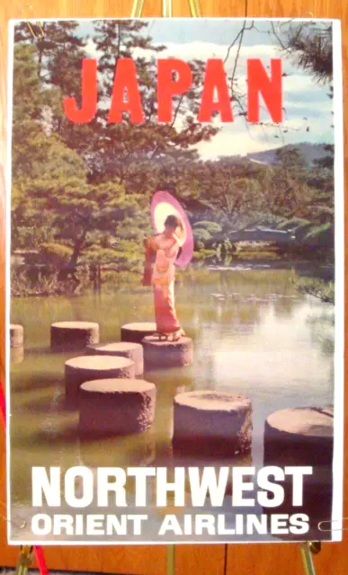 NORTHWEST ORIENT AIRLINES POSTER Japan VINTAGE ORIGINAL TRAVEL DELTA