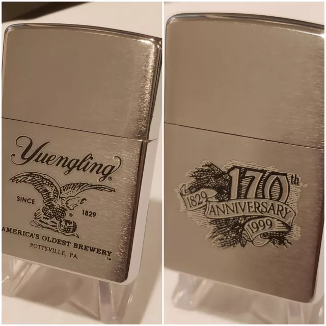 Vintage Double-Sided Yuengling Beer Zippo Lighter 170th Anniversary 1829-1999