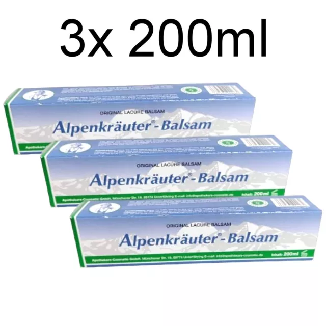 3 x Alpenkräuter-Balsam 3x 200ml Tube