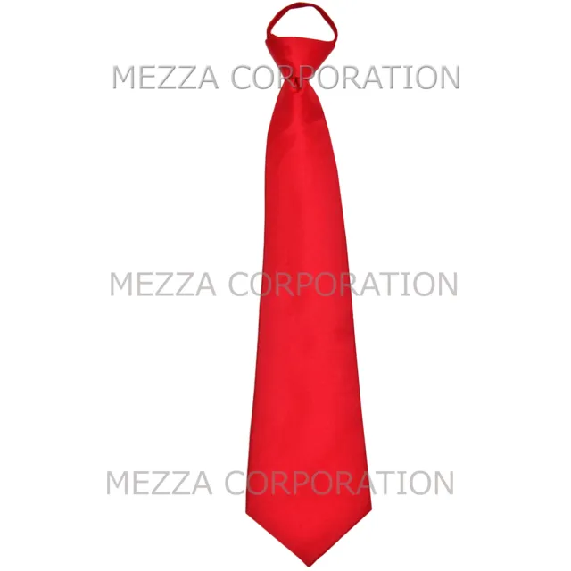 New formal men's pre-tied ready knot necktie polyester solid wedding red