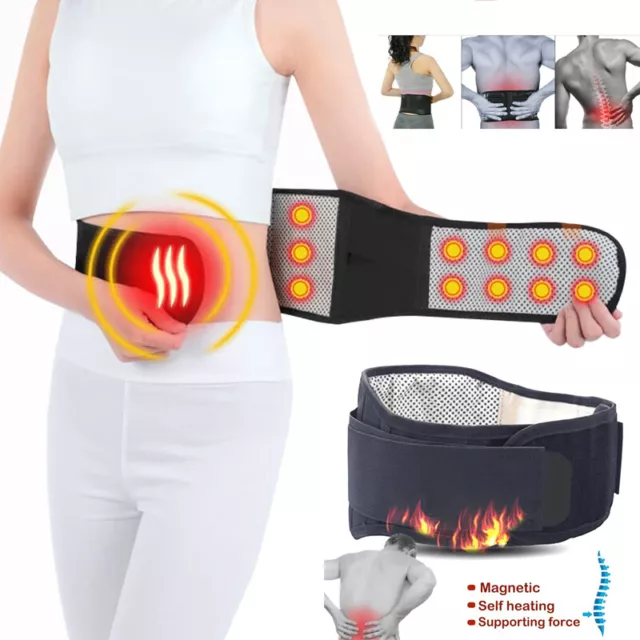 Self Heating Lumbar Support Heated Lower Back Brace Belt Pain Relief Therapy UK