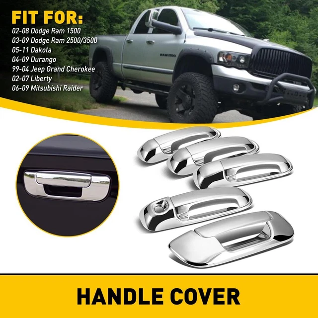 For 02-08 Ram 1500 / 03-09 2500 3500 Chrome 4 Doors Handle & Tailgate Covers 5Pc