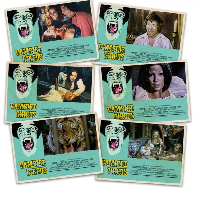 VAMPIRE CIRCUS - FOH Lobby cards set HAMMER HORROR FILMS PETER CUSHING