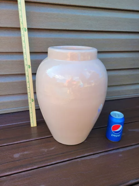 Vtg RRP Co. Robinson-Ransbottom 15" Floor Vase Pink #139 Roseville, Ohio Large