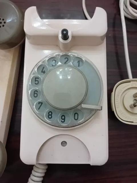 Telefono vintage da tavolo a disco  Marchetti  rosa chiaro