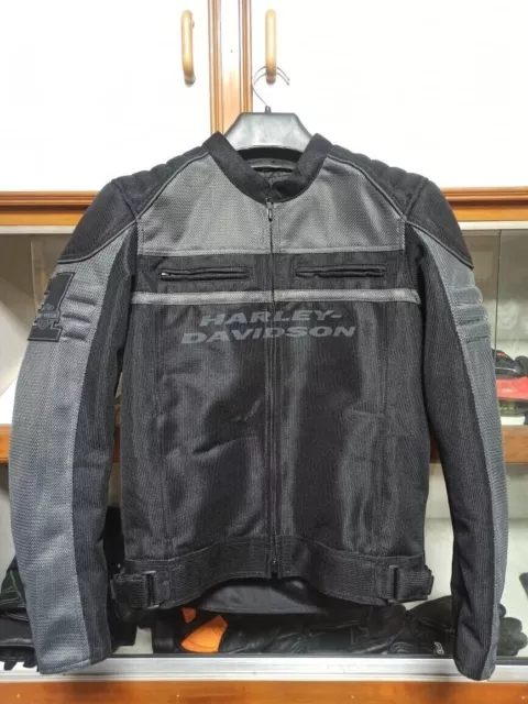 Harley-Davidson mens affinity grey and black Jacket color blocked mesh riding