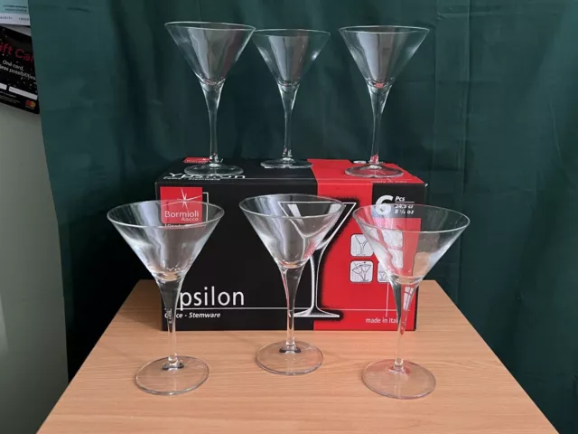 Bormioli Rocco - Ypsilon Cocktail 240ml set of 6 Martini Glasses (Made in Italy)