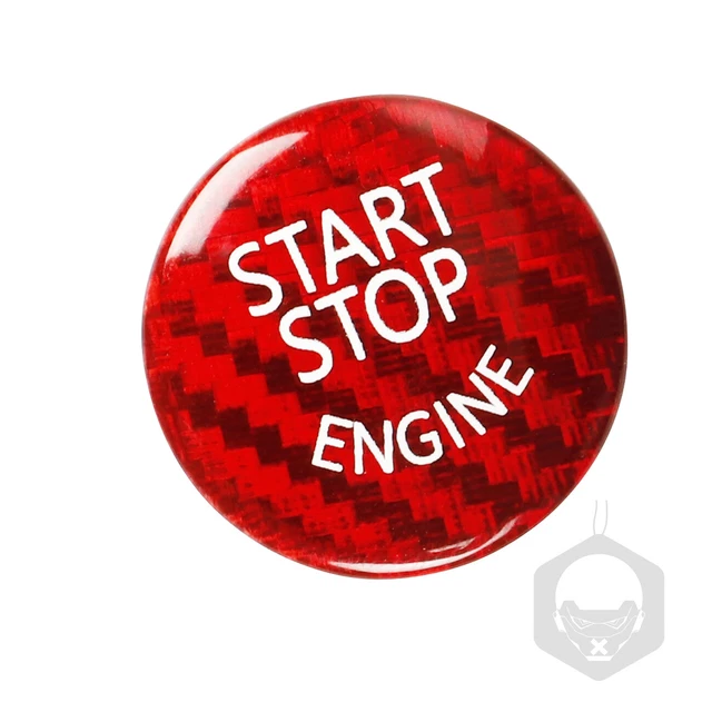 Kohlefaser Automotor Start Stop Knopf Zünd Aufkleber für BMW E Chassis 02