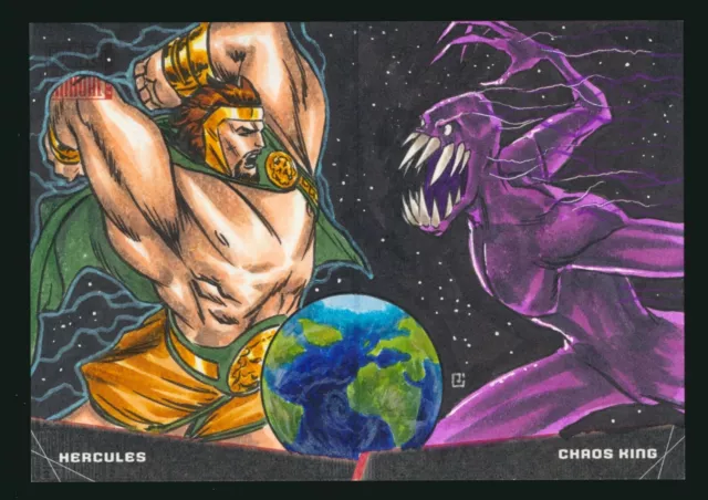 2020-21 Marvel Annual Battle Sketch Booklet Hercules Chaos King Peejay Catacutan