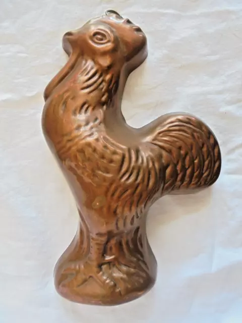 Vintage Hanging Copper Food Mold Tin Lined Rooster