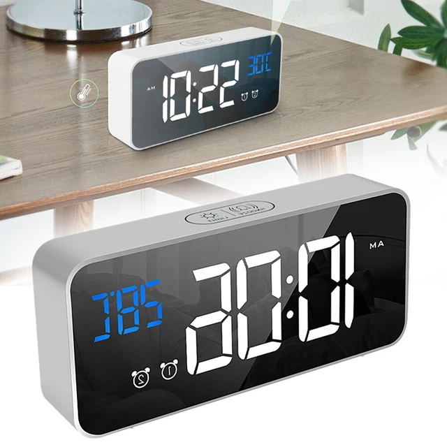 SVEGLIA AD ARCO DIGITALE DISPLAY LED VERDE DA COMODINO RICARICABILE NY 3621 91904507