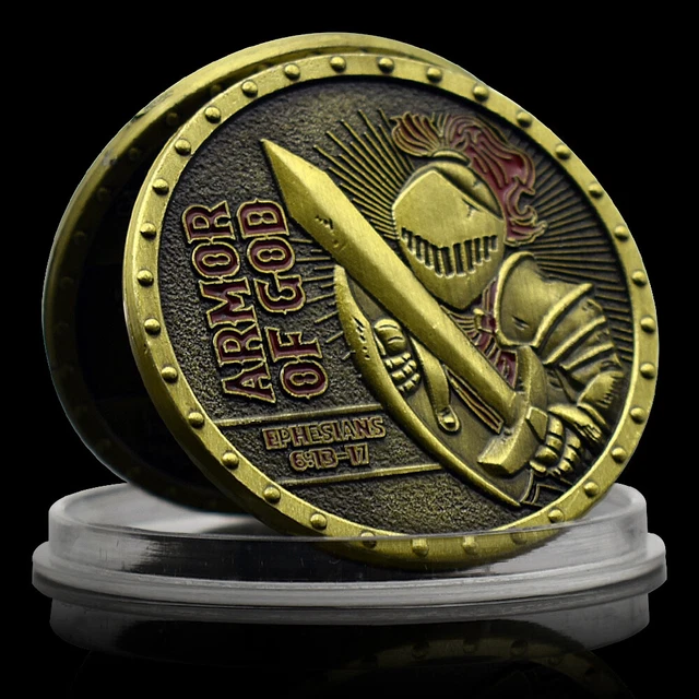 ARMOR OF GOD Bronze Coin Collection Knight Commemorative Medal in