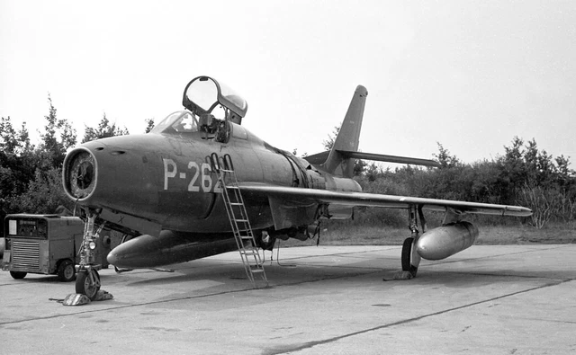 315 Sqn, RNethAF, F-84F, P-262 at Volkel, Aug 1965 - original B&W neg