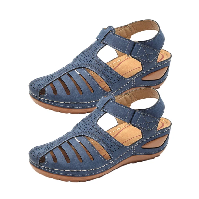 1 Pair of Retro Style Sandals Round Shoes Slipsole Sandals Footwear 2