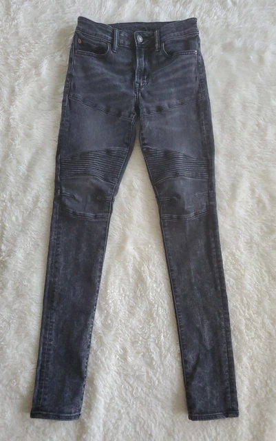 American Eagle Young Money Next Level Flex  Stacked Skinny Black Size 29x30