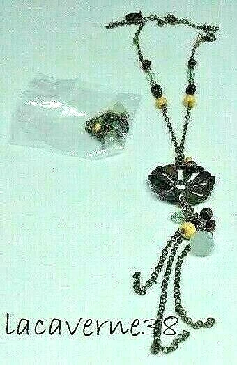 Parure De Bijoux Dorée - Collier Avec Pendentif + Boucles D'oreilles - Occasion - Réf. 10-1/A0-39/1